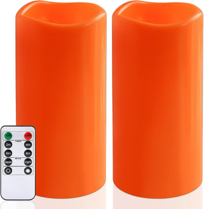 NURADA Large Waterproof Flameless Candles 6" 8" 10" x 4" - Outdoor Indoor LED Pillar Flickering Candle Battery Operated with Timer Remote for Patio Porch Lanterns - Ivory White Set of 3