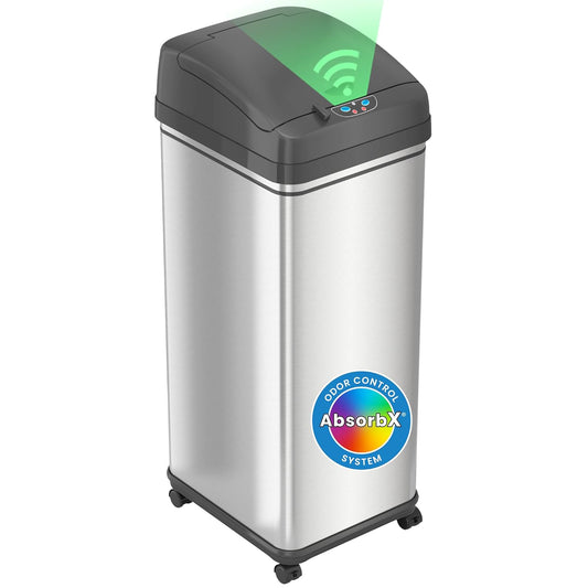 iTouchless Official AbsorbX 3-Pack Trash Can Odor Filters, Activated All Natural Charcoal Odor Absorber Air Freshener Deodorizer Stops Garbage Smells for 8 Gal and Larger Garbage Bins with Compartment
