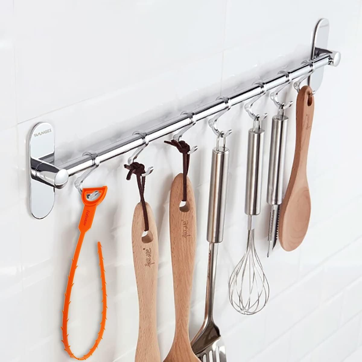 Forlivese 4 Pack 25 Inch Drain Snake,Drain Clog Remover,Sink Snake for Sewer Kitchen Sink Bathroom Tub Toilet Clogged Drains Relief Cleaning Tool