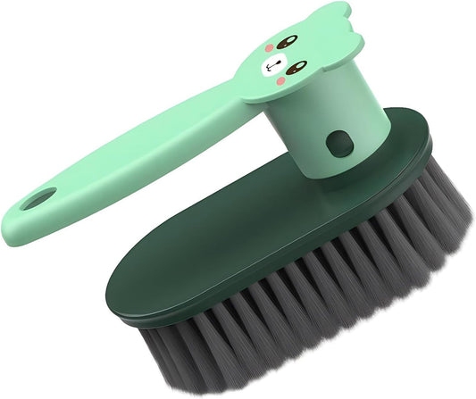 Little Bear Rotating Multi Functional Laundry Brush,Extended Bristle Cleaning Brush for Clothes, Carpet,Shoes, Etc(Khaki)