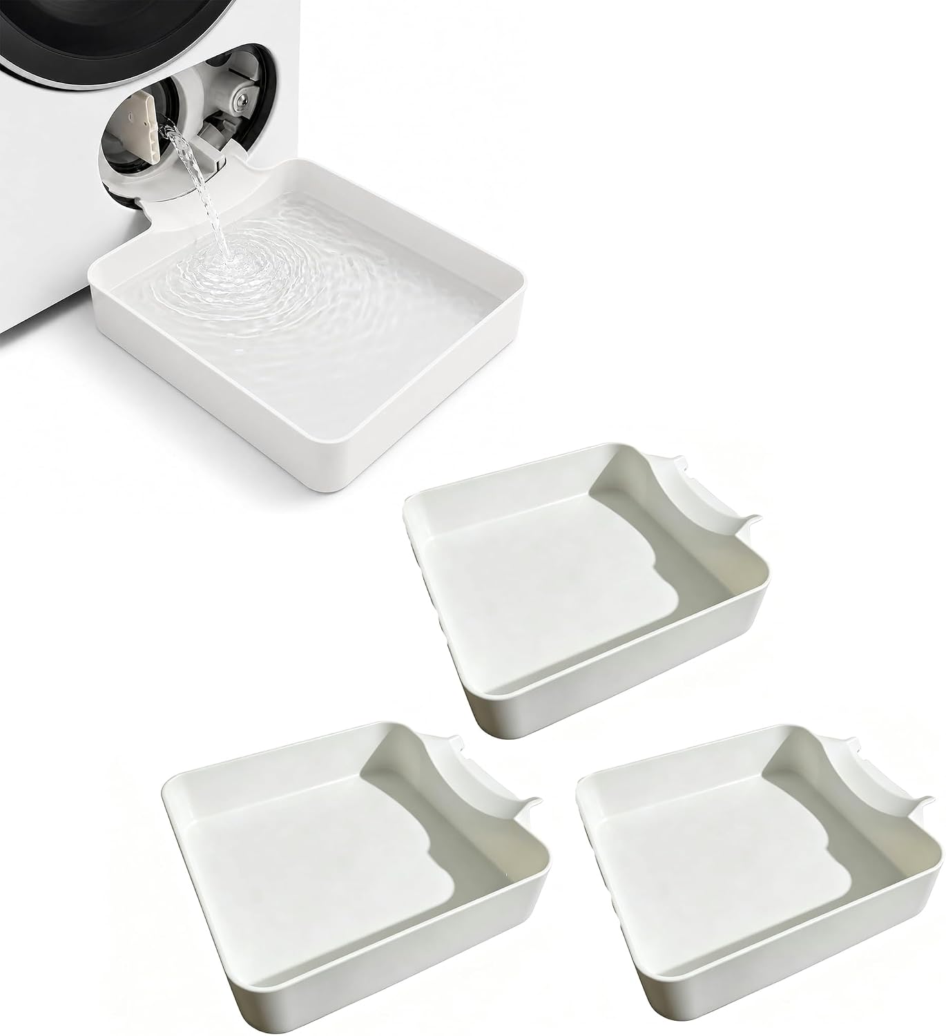 Universal Front-Load Washing Machine Drain Pan, Washer Drain Pan, Washing Machine Drainage Tray, Easy Installation for Apartments, Garages, and Rentals (drip Tray)