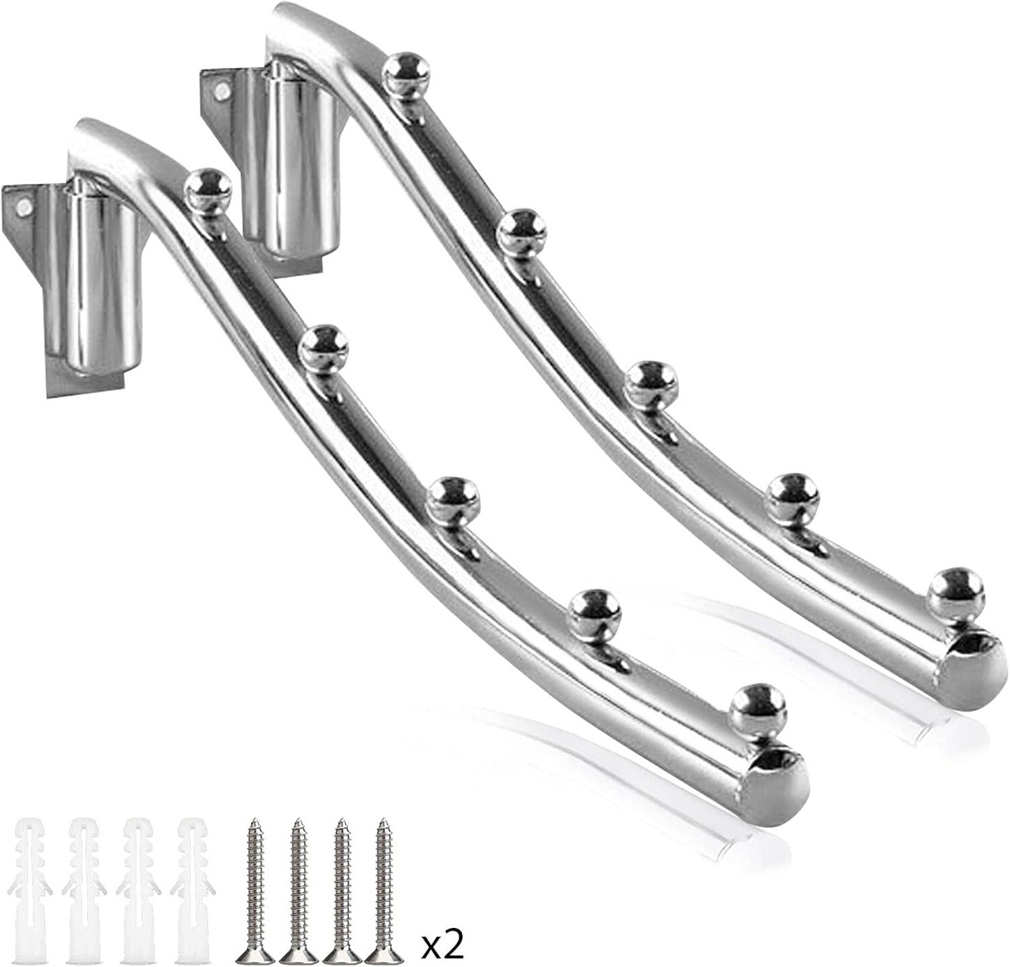 Mounted Folding Clothes Hanger Rack, Stainless Steel Laundry Hanger Dryer Rack with Swing Arm Holder Space Saving Clothes Hook Closet Storage Organizer Heavy Duty Drying Rack with 7 Hooks Coat Rack