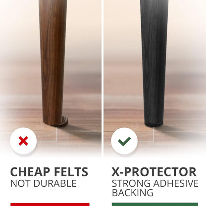 Felt Furniture Pads X-PROTECTOR - 48 Premium Floor Protector Chair Felts for Feet Wood Floors Best Hardwood Protect Your Hard Floors! (Brown)