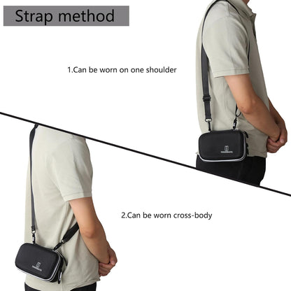 Hard Storage Case for Gavonde/Pedtail/JGIPL Digital Camera-Versatile Camera Bag with Crossbody/Neck Strap&Organizer Compartments for Batteries&Memory Cards(Box for Sale) (Black & Reflective Zipper)