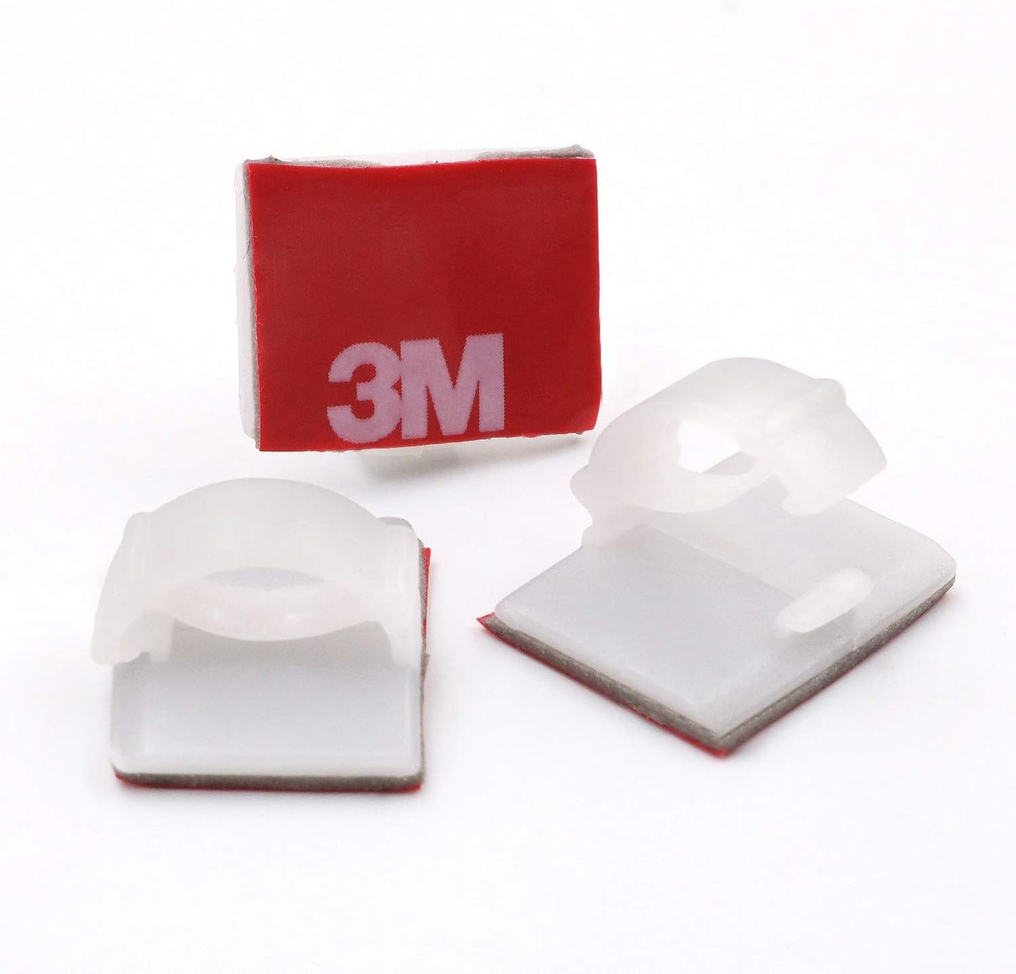 Cable Clips 3M Adhesive, Multipurpose Wire Clamps for Cable Management and Cable Runs - 50 Pack Black Bundled with 10 Reusable Cable Ties