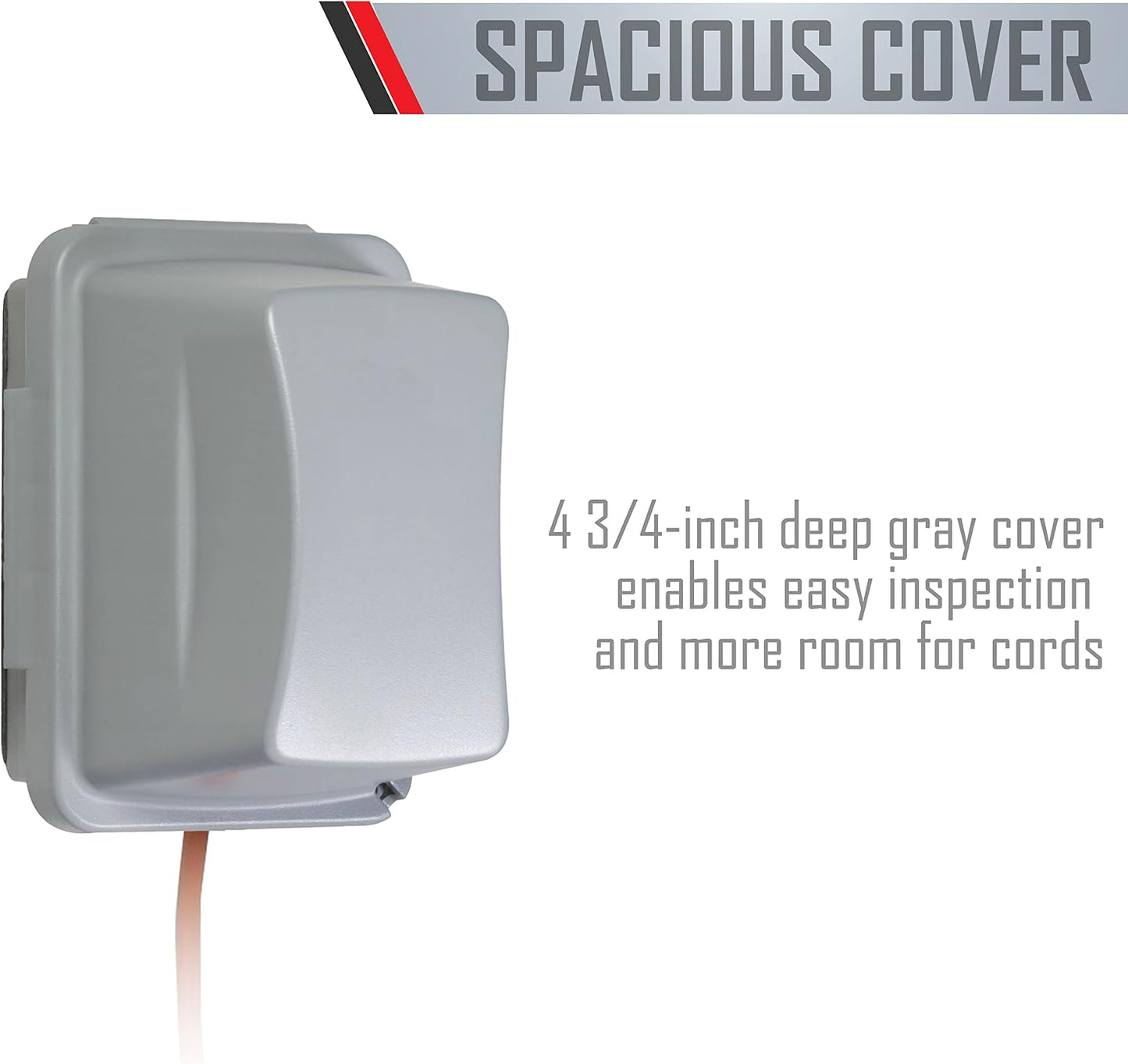 TayMac MM410W Single-Gang Horizontal/Vertical Mount Weatherproof In-Use Cover, 16 in 1, 2.75 in, White