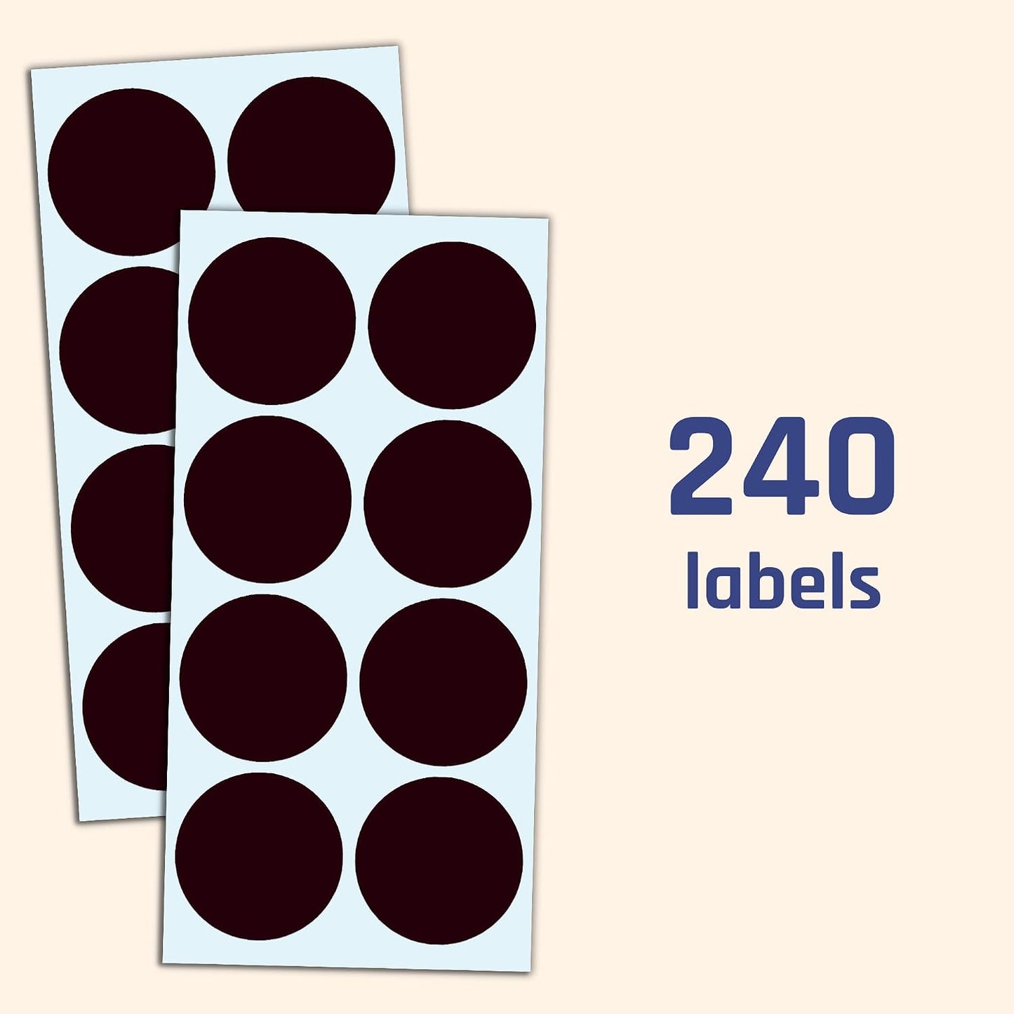 2" Round Large Colored Moving Stickers Labels - 10 Colors, Pack of 240