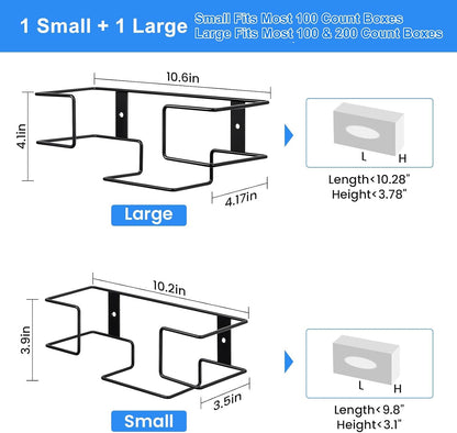 THYGIFTREE Glove Box Holder Wall Mount, Metal Dispenser Rack for Standard 100 Count Disposable Nitrile, Latex & Vinyl Glove Boxes, for Kitchen, Bathroom, Garage, White