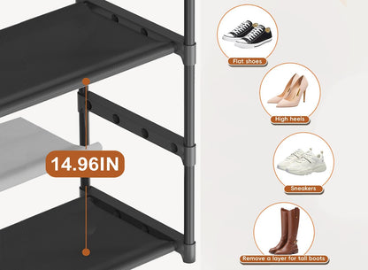 LUKYTOWER Extra Long Shoe Rack 2 Tier Shoe Storage Organizer Wide Stackable Shoe Organizer Racks for Closet Entryway,Shoe Shelf Stand Sturdy Durable Shoes Rack Holder Save Space