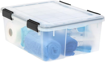 41 Quart Under Bed Storage Bins with Snap-On Lids, 2-Pack, Clear Plastic Stackable Tote Boxes, Closet Storage for Clothes Storage & Bedroom Organization