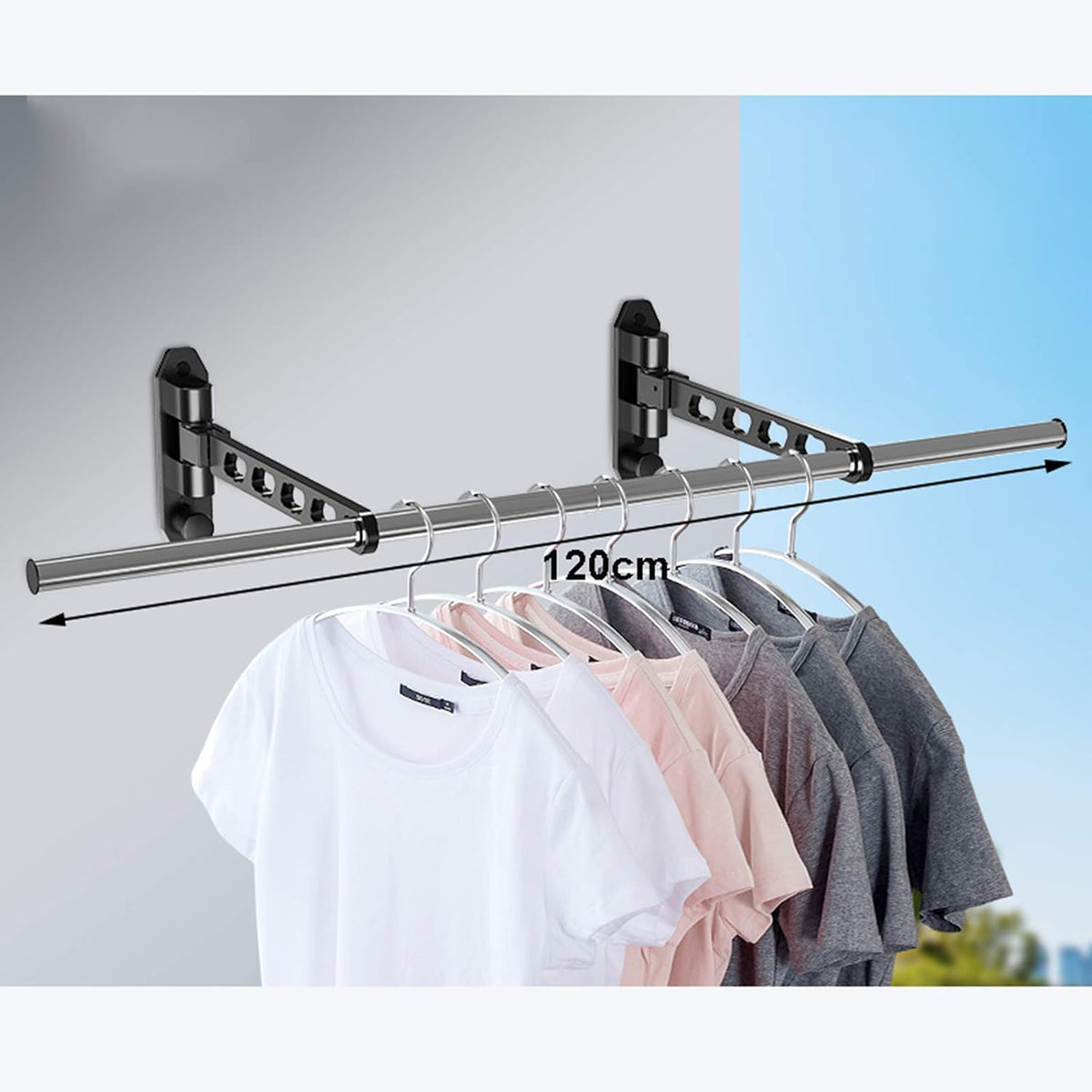Laundry Rack, Wall-Mounted Airer, Folding Drying Rack Bathroom Invisible Clothes Rail Wall-Mounted Balcony Bathroom Small Clothes Drying Artifact