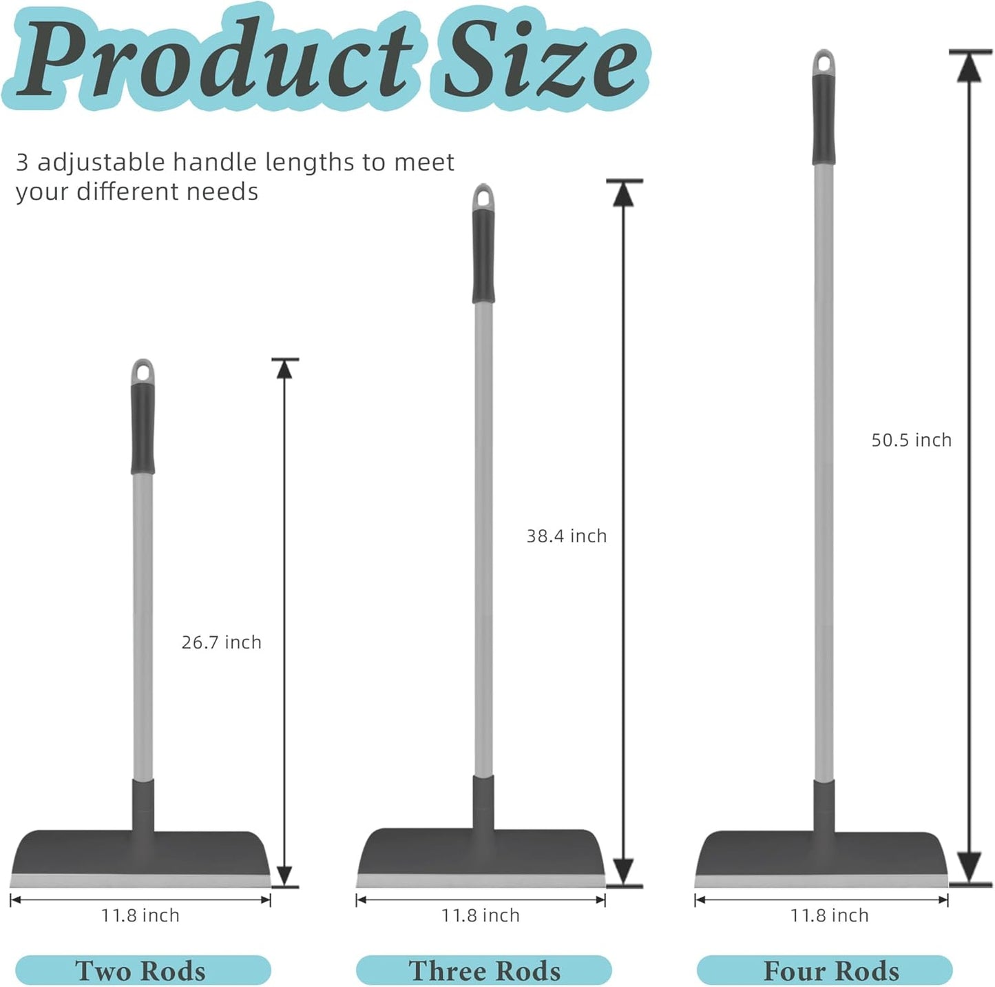 AONEZ Floor Scrub Brush with Long Handle - Adjustable Handle 2 in 1 Scrape and Heavy-Duty Stiff Bristle Floor Scrubber Brush for Cleaning Bathroom, Kitchen Patio Tile Garage and Deck