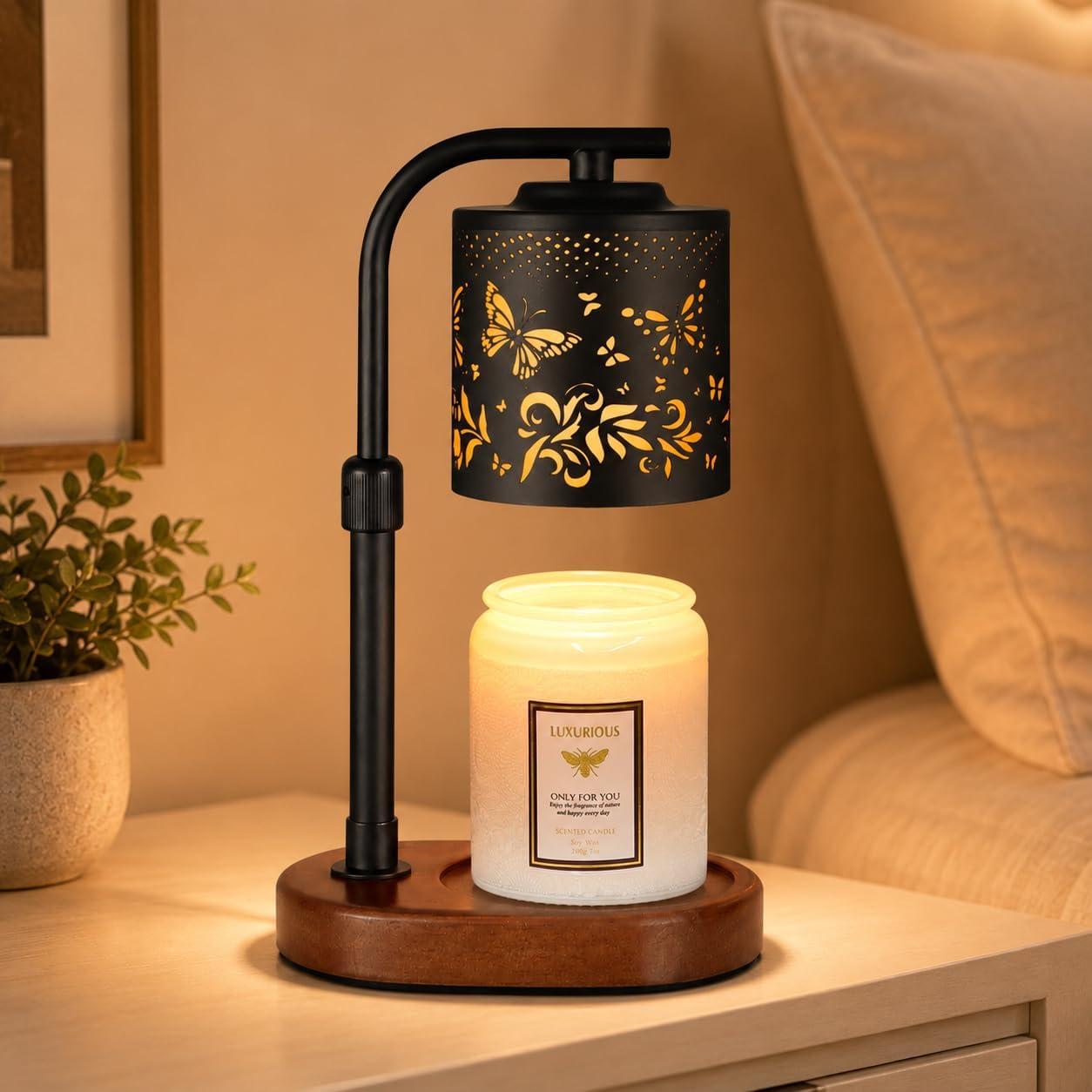 kobodon Candle Warmer Lamp with Timer, Electric Candle Lamp Warmer Birthday for Mom Women Home Bedroom Decor Wax Melt Warmer for Scented Wax with Jar Candles (Dragonfly)