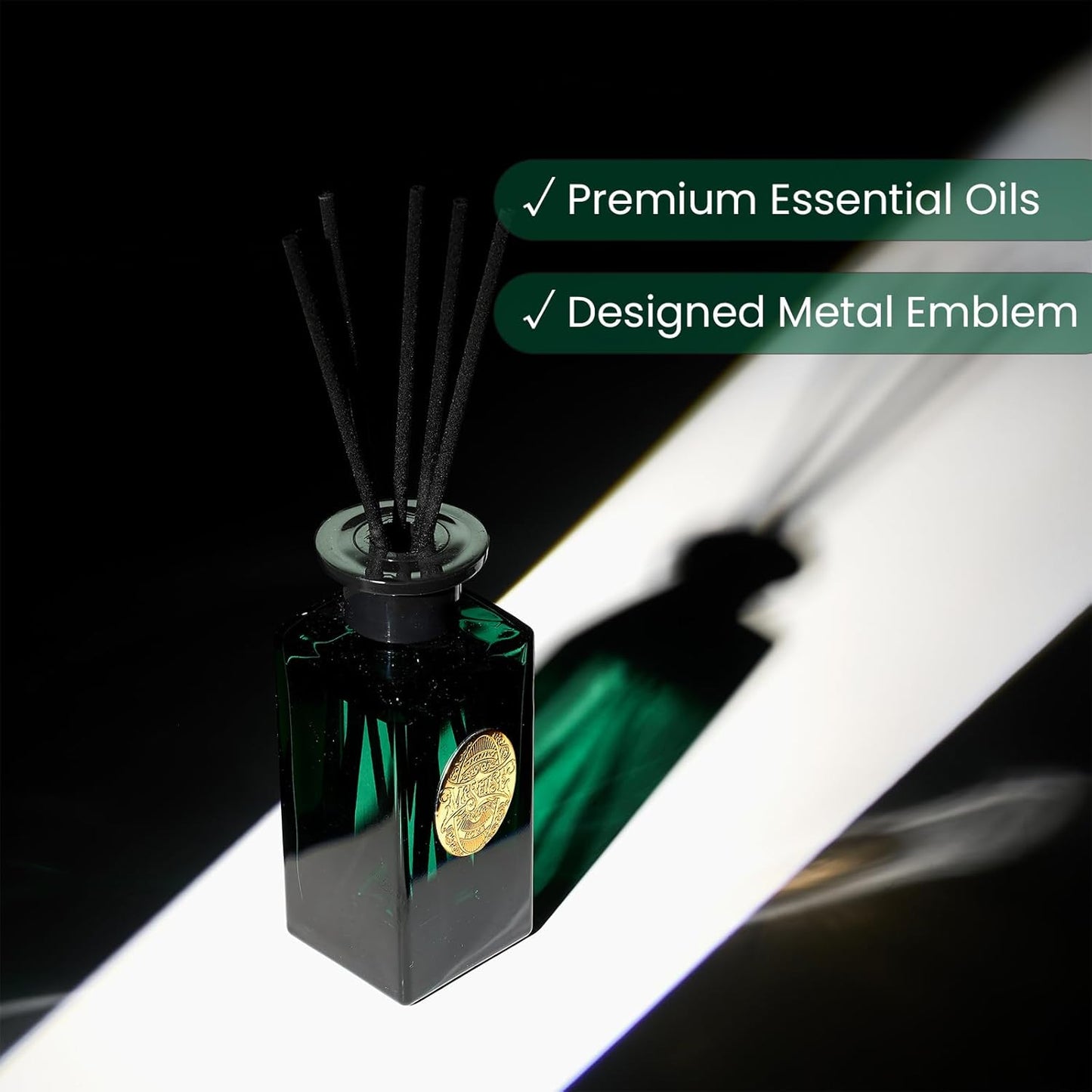 M&SENSE 6.3 oz Large Reed Diffuser Set | Lime+Basil Scent Oil Diffuser with Sticks | Hotel Collection Non-Toxic Home Fragrance |for Bedroom Bathroom Living Room - Colors B