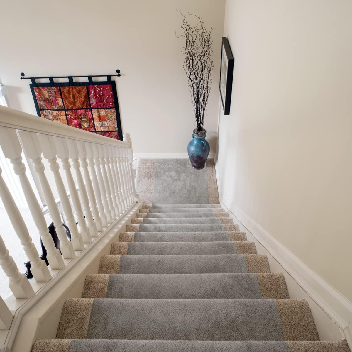 LAMINET Non-Slip Carpet & Stair Protector - Grey, 9' L x 30" W - Low-Pile, Durable, Washable Protector for Carpeted Stairs, Floors, Hallways, and High-Traffic Areas