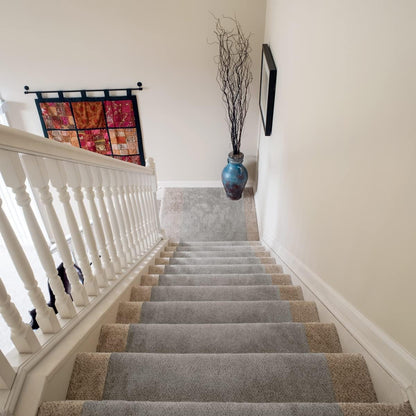 LAMINET Non-Slip Carpet & Stair Protector - Grey, 9' L x 30" W - Low-Pile, Durable, Washable Protector for Carpeted Stairs, Floors, Hallways, and High-Traffic Areas
