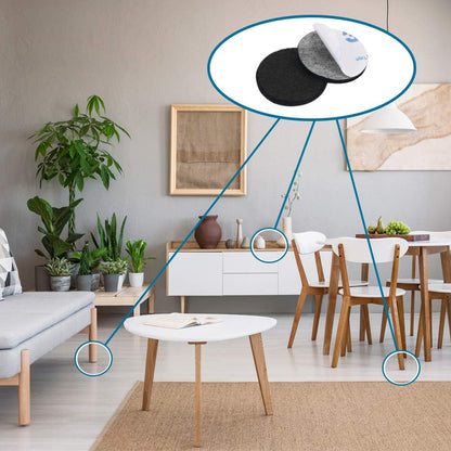 Felt Pads,50 Pieces Furniture Pads Self Adhesive Round Furniture Feet Protectors for Hardwood & Laminate Flooring(Black)