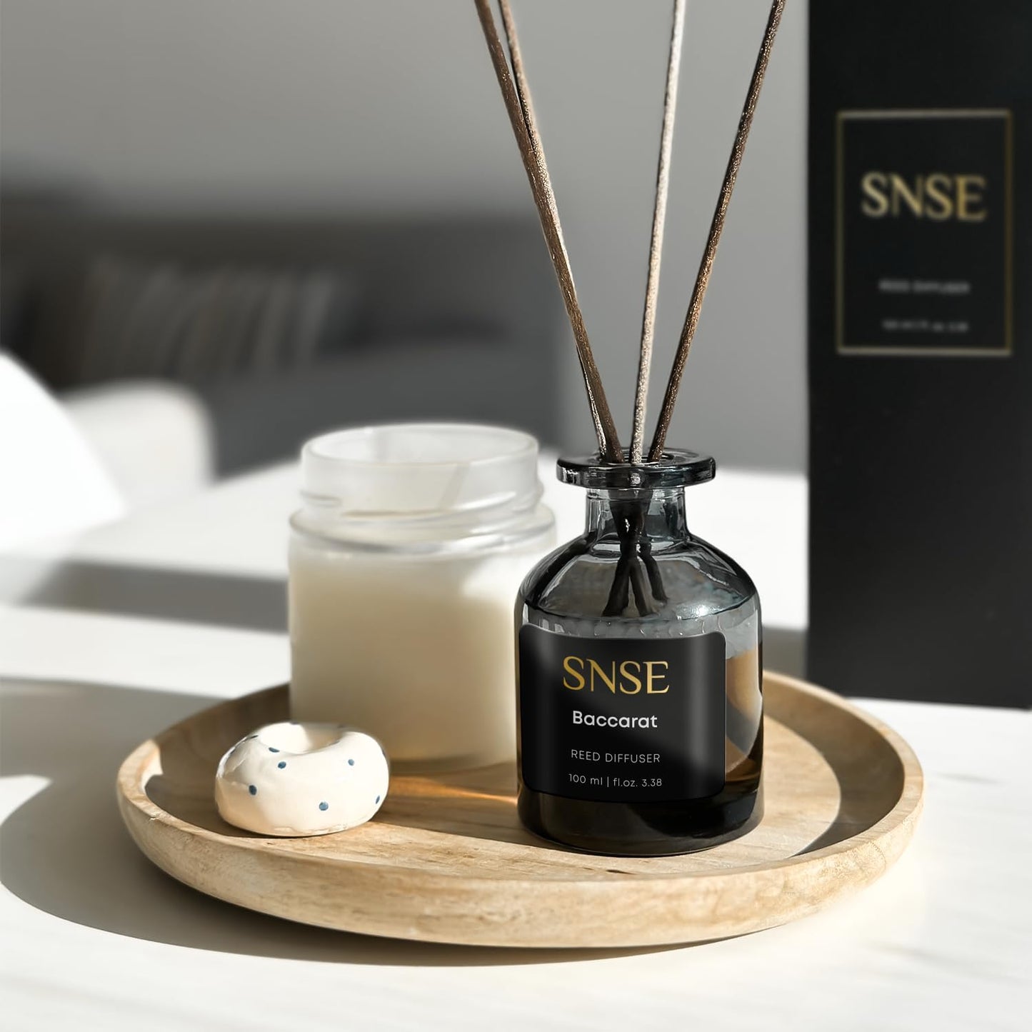 SNSE Clean Linen Reed Diffuser Set | 3.38 oz Scent Fragrance Oil Diffuser for Bedroom, Bathroom, Home Décor and Gift, Decorative Air Fresheners with Sticks