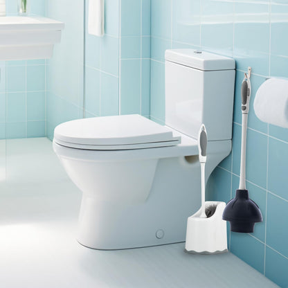 Superio Toilet Bowl Brush and Holder with Under Rim Cleaner for Bathroom, Toilet Brush and Caddy with Non Scratch Bristles and Under Rim Lip Brush