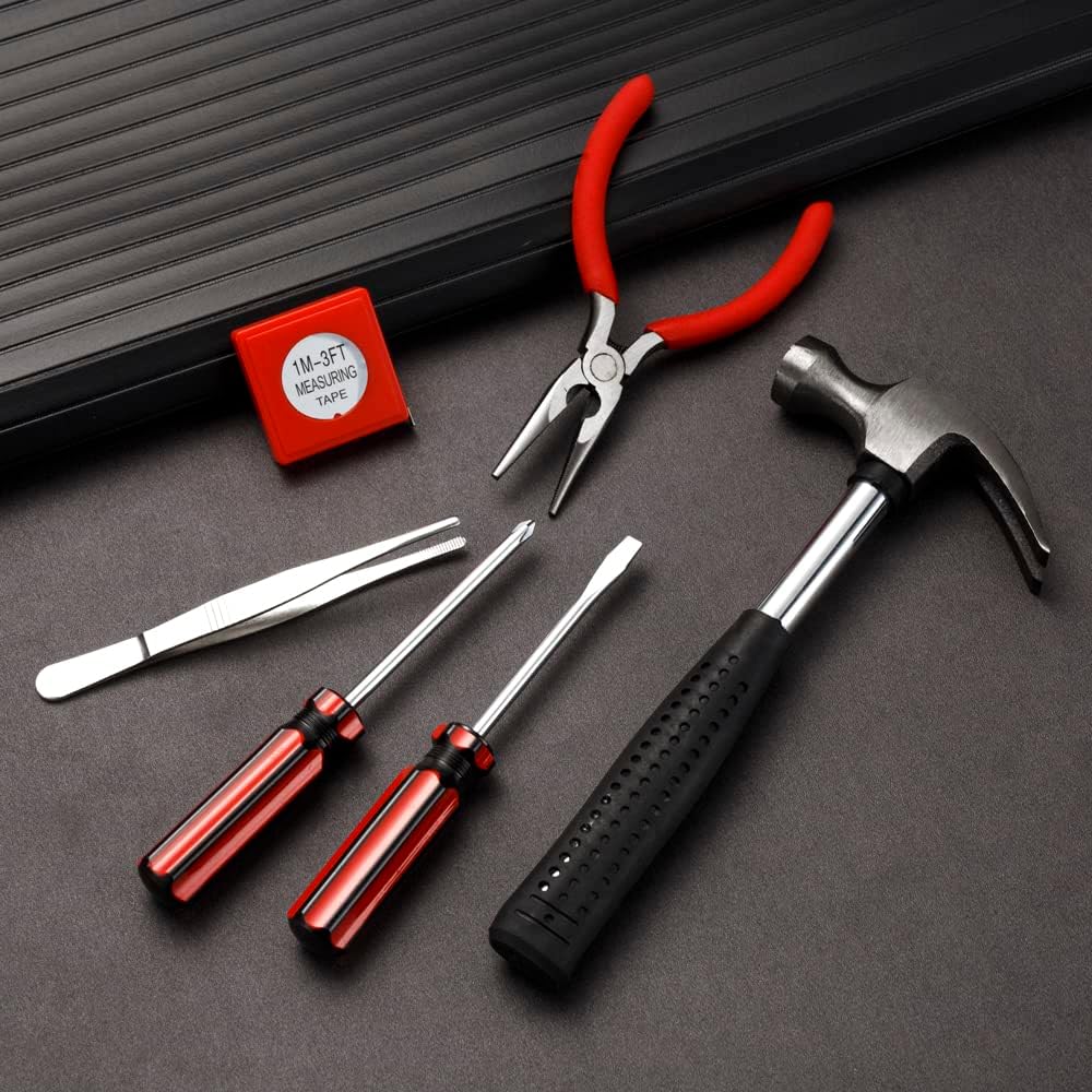PinkTool Set,Includes – Hammer, Screwdriver Set, Pliers (Tool Kit for The Home, Office, or Car)