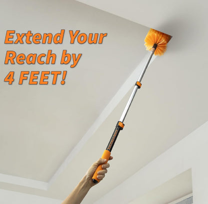 5-24 ft Long Telescoping Extension Pole // Multi-Purpose Extendable Pole with Universal Twist-on Metal Tip // Lightweight and Sturdy // Best Telescopic Pole for Painting, Dusting and Window Cleaning