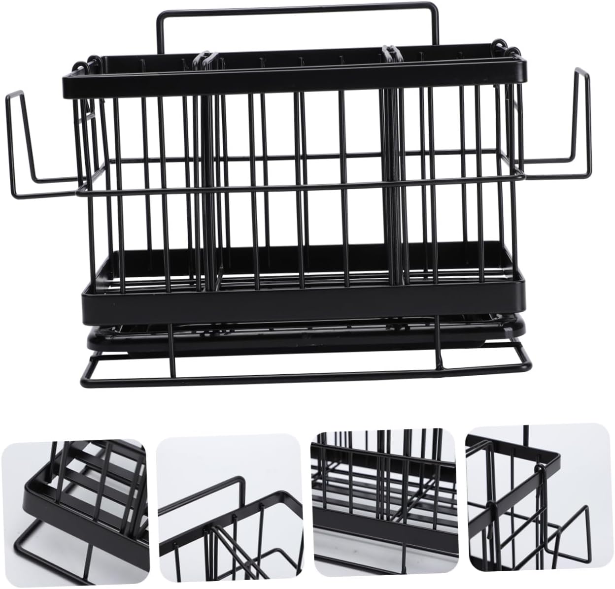 Holibanna 1pc Stainless Steel Wall-mounted Organizer Rack for Kitchen Bathroom Adjustable Sink Drain Holder for Sponges Cloths and Cleaning Tools Easy to Install Space-saving Design
