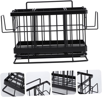 Holibanna 1pc Stainless Steel Wall-mounted Organizer Rack for Kitchen Bathroom Adjustable Sink Drain Holder for Sponges Cloths and Cleaning Tools Easy to Install Space-saving Design