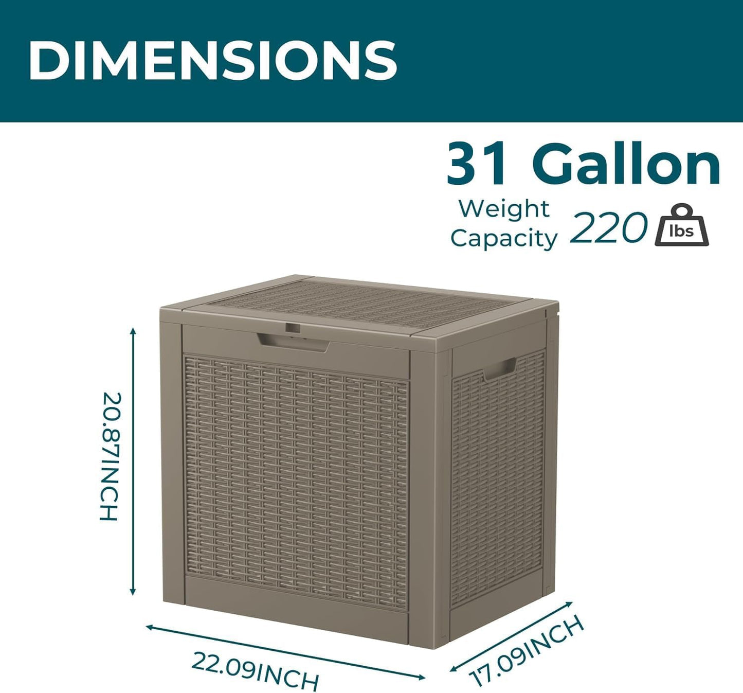 320 Gallon Waterproof Outdoor Storage Box, UV Resistant Resin Deck Box with Hydraulic Rod for Reinforced Stability, Perfect for Patio, Garden, and Pool（Black，320 Gallon）