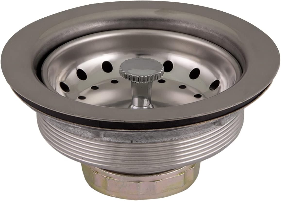 Design House 542969 Kitchen Sink Anti-Clogging S430 Stainless Steel Drain Strainer with Food Waste Catching Basket
