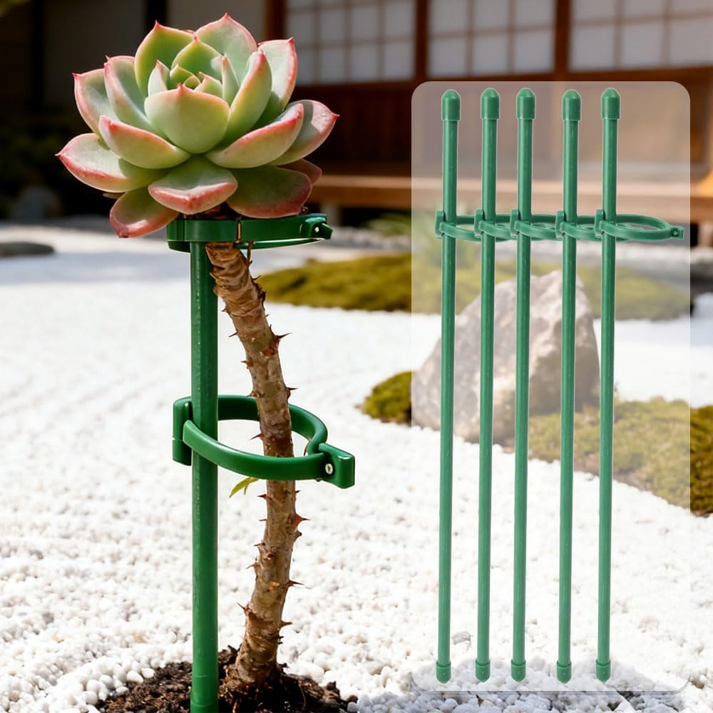 5Pcs/Set Plants Support Pole Reusable Potted Flower Vegetables Stem Fixing Holder Indoor Garden Plant Support Accessories (Smal,29.8 * 4cm)