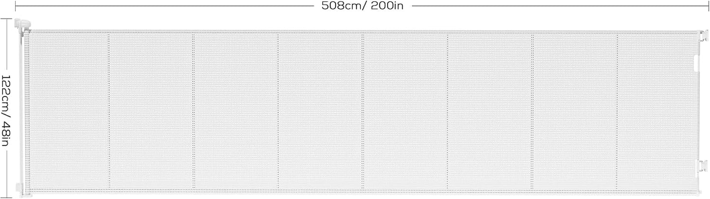 Retractable Baby Gate for Stairs, 42" Tall X 200" Wide Mesh Dog Gate Indoor, Child Gate for Doorways, Hallways, Deck, Indoor Outdoor Pet Baby Safety Essentials for Home, Black