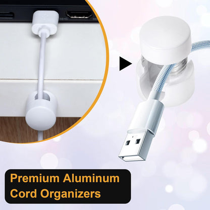 3pcs Cable Anchors for Desk, Adhesive Metal Cord Organizers, Adjustable 2-in-1 Cord Clips Charger Cable Management for Nightstand Office Home Desktop Wall- Gold & Copper & Black