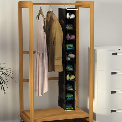 Libeder Hanging Shoe Organizer, 10-Shelf Closet Organizer with 6 Mesh Side Pockets