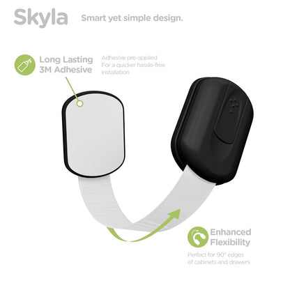 SKYLA HOMES Baby Locks Child Safety Cabinet Proofing - Safe Quick and Easy 3M Adhesive Cabinet Drawer Door Latches No Screws & Magnets Multi-Purpose for Furniture Kitchen Ovens Toilet Seats