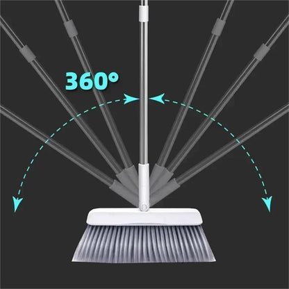 2PCS/Set Broom and Scoop Set Folding Dustpan High-end Bathroom Water Wiper to Sweep Brush Garbage Squeegee Home Cleaning for Home Kitchen Shop(Blue-2PCS)
