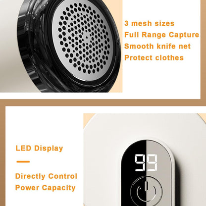 Rechargeable Fuzz Remover Fabric Shaver for Clothing,Electric Lint Remover with 6 Leaf Blades,Lint Shaver Sweater Shaver,Fabric Deffuzer Couch Pilling Remover Trimmer For Furniture Pills Bobbles White
