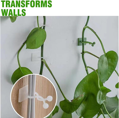 ALLWIN Plant Climbing Wall Clips - 120Pcs,Plant Hooks for Vines, Money Plant Clips (Green)