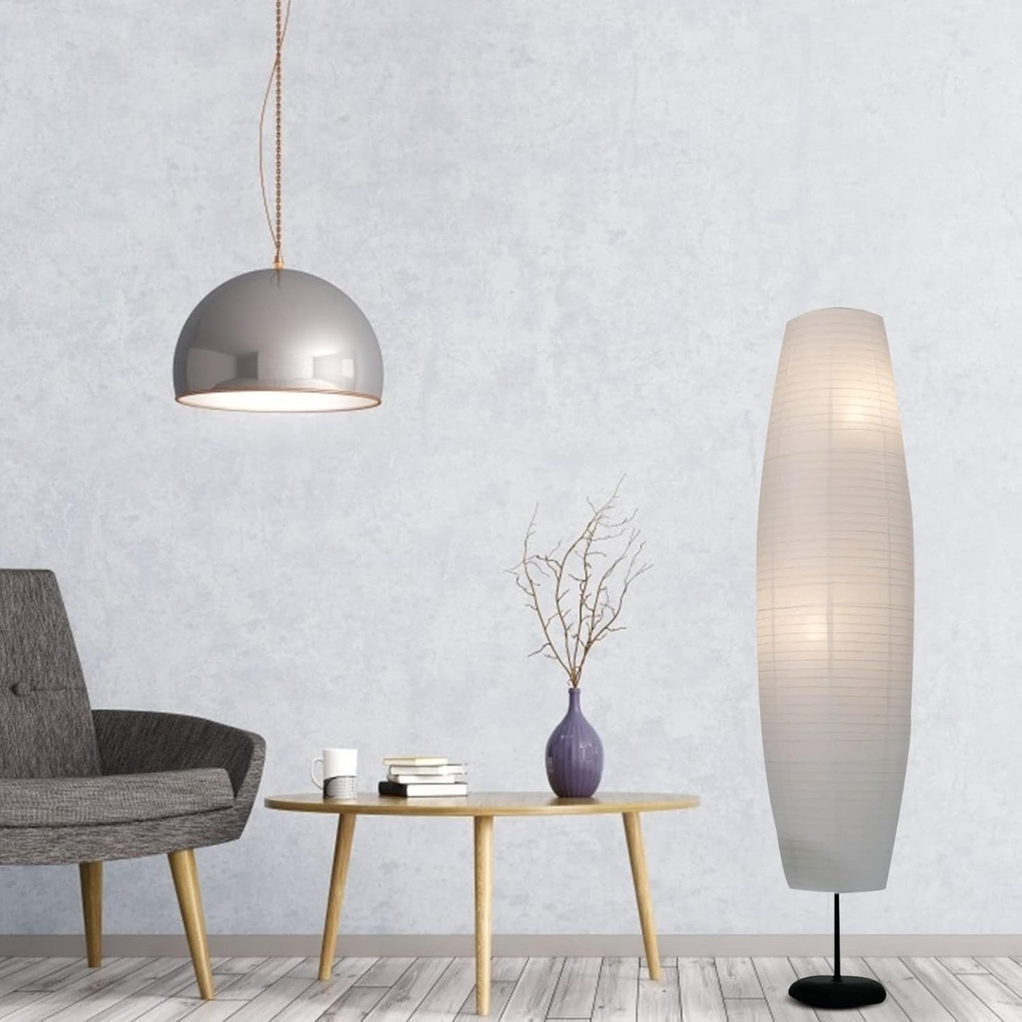 2PCS Paper Floor Lamp Shade Contemporary Floor Lamps Japanese Style Standing Lamps Shade for Bedside Floor Lamp Living Room White