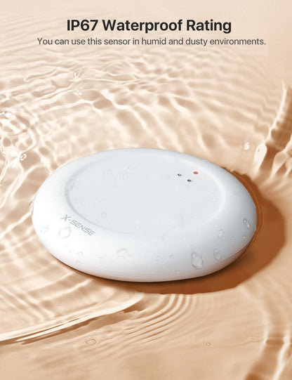 X-Sense Water Leak Detector Kit, Wi-Fi Water Sensor Alarm, SWS0A41 | Base station included for app alerts; water alarm coverage for sinks, heaters, washers, bathrooms, basements and garages
