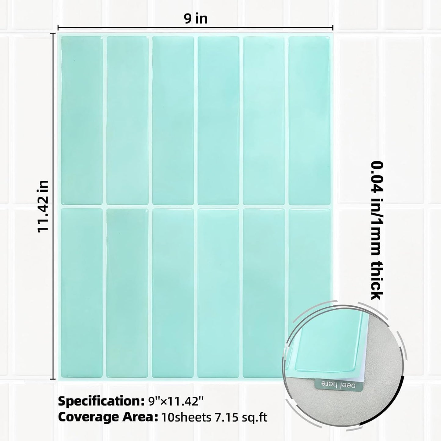 Peel and Stick Backsplash Tile for Kitchen, 10 Sheets, 11.42''x9'' | Beige Gray 3D Self Adhesive Wall Tile Back Splash for Kitchen, Bathroom, Laundry Room
