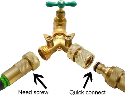 HQMPC Garden Hose Quick Connect Solid Brass Quick Connector Garden Hose Fitting Water Hose Connectors 3/4 inch GHT
