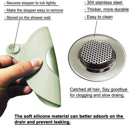 Seatery Bathtub Drain Strainers, Tub Drain Hair Catcher, Stainless Steel Bath Drain Cover Basket, Outer Diameter 3.0 inch/7.7cm, Inner Diameter 1.60 inch/4.0cm, Pack of 2