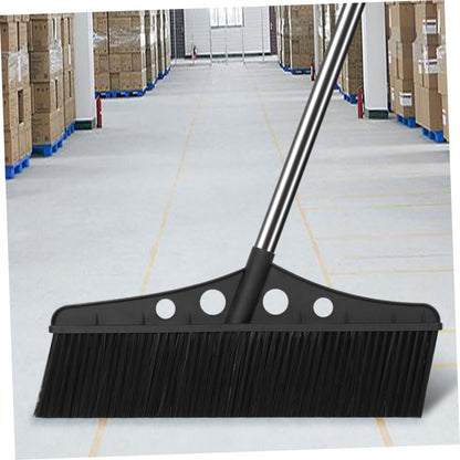 Heavy Duty Outdoor Broom Detachable Garden Sweeper with Long Handle Stainless Steel and Brush for Versatile Cleaning Patios Decks and Rough Surfaces