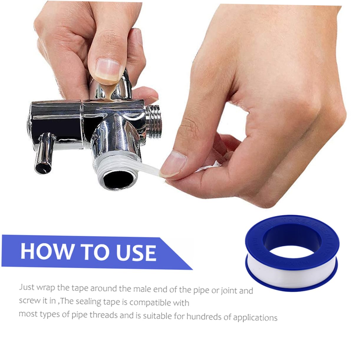 Kichvoe 20pcs PTFE Plumber Thread Sealant Tape Adhesive Tape for Gas Drinking Water Hose Faucets Leak Prevention and Pipe Maintenance
