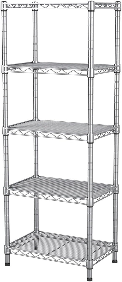 Golpart 4 Tier Adjustable Storage Shelves Metal Utility Shelf Wire Shelving Unit Organizer Rack for Home Kitchen Office Bathroom Pantry Room 12" D x 18" W x 44" H