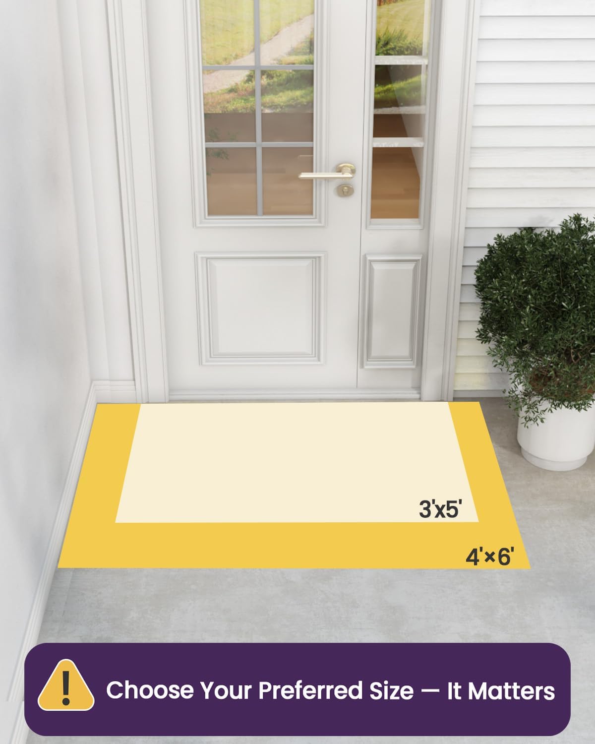 DEXI Front Door Mat Outside Entrance, Heavy Duty Non Slip Low Profile Doormat for Entryway, Trap Dirt and Moisture Welcome Mats, Easy Clean, Patio, Garage, 3x2, Blue