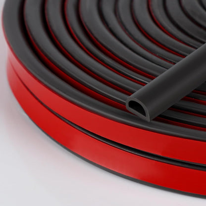 Silicone Weather Stripping Door Seal, 20FT Self Adhesive D Shaped Door Seal Strip for Door Frame, Door Insulation Strip Window Seal, W:1 in; H:1 in; 20Feet