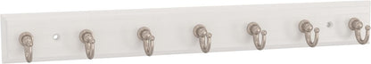 Franklin Brass Key Tidy (1-Pack) Pure White Holder 7' Wall Mount Small Item Rack 4 Hooks for Wall, Hallway, Entry Keychain Rail Organizer B46711K-PMN-R