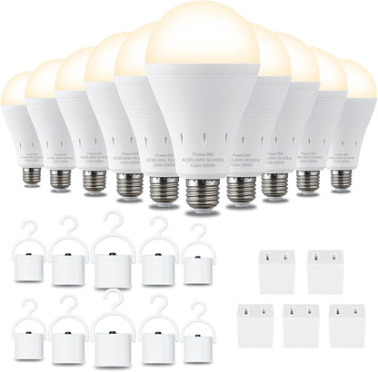 DEBAOBULB 4 Pack Rechargeable Emergency Light Bulbs, Battery Powered LED Light Bulb 6000K Daylight E26 120 Volt 9W 60W Equivalent with 1200mAh for Home Power Outage Camping Hurricane