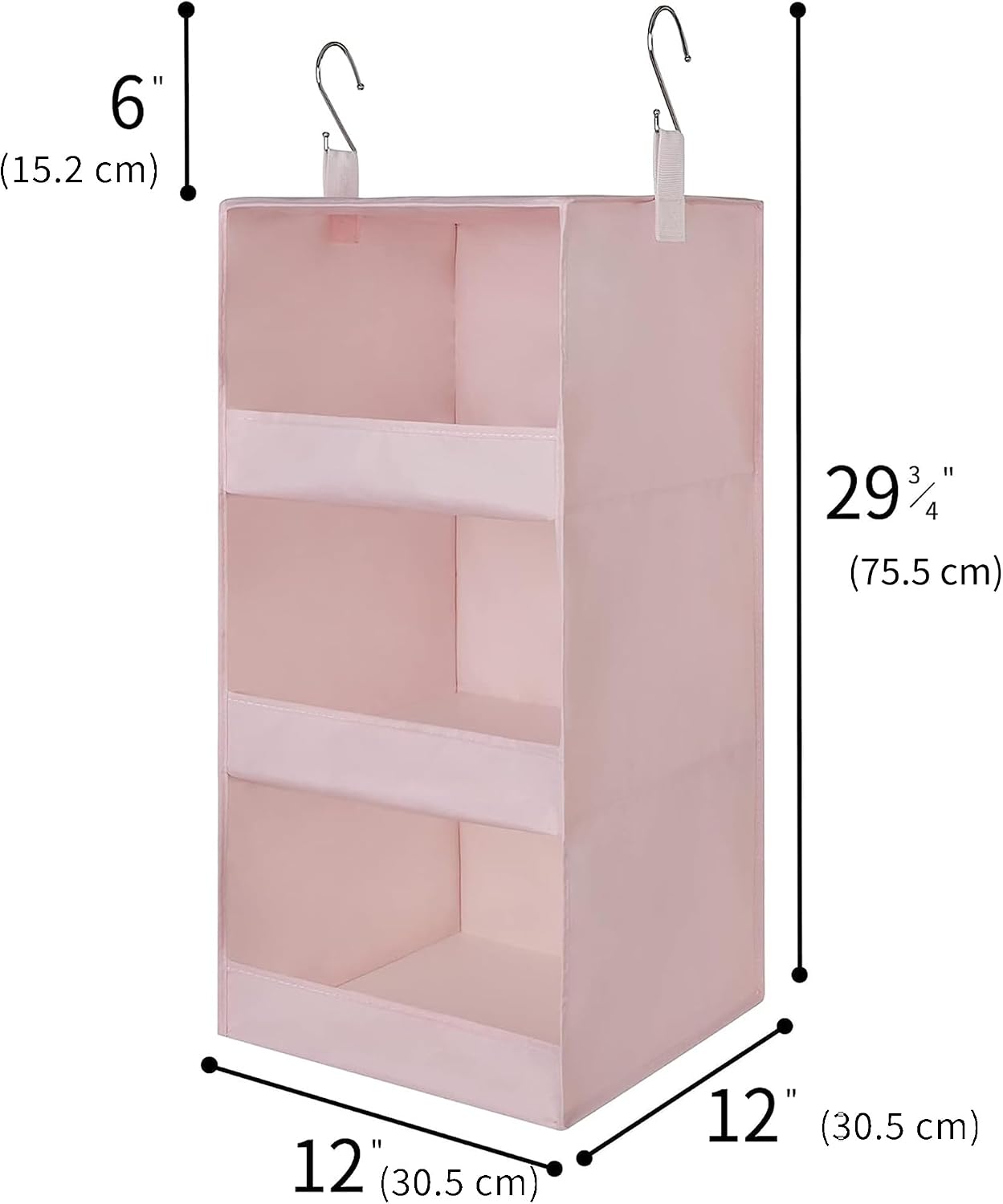 GRANNY SAYS 3-Shelf Hanging Closet Organizer and Storage, Collapsible Hanging Closet Shelves, Hanging Organizer for Closet & RV, Gray, 29 ½" H X 12" W X 12" D, 1-Pack